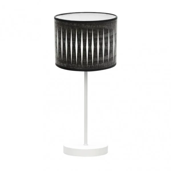 Sobremesa Piron 1xe14 Blanco/madera Negra 42x17x17 Cm marca FABRILAMP