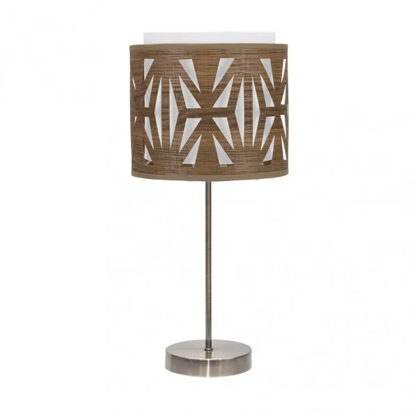 Sobremesa katerina 1xe14 cuero/madera oscura 42x17x17 cm