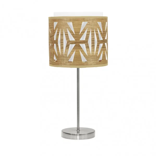 Sobremesa en Niquel y madera Clara modelo Katerina FABRILAMP