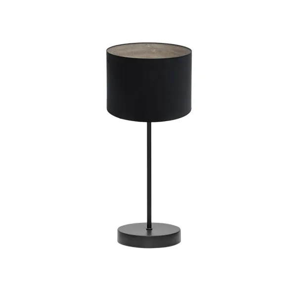 Sobremesa tania 1xe14 negro/negro-madera gris 42x17x17 cm