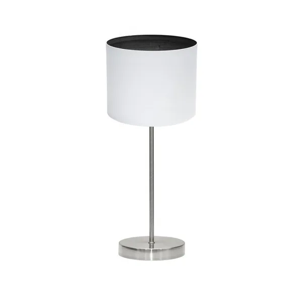 Sobremesa tatiana 1xe14 niquel/blanco-mad.negra 42x17x17 cm