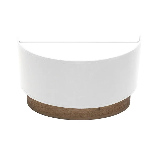 Aplique Tatiana Fabrilamp blanco y madera oscura con 1xE27, pantalla textil y diseño moderno para dormitorio, salón o recibidor