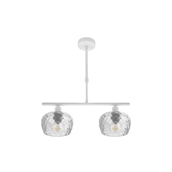 FABRILAMP Lampara Estela 2xe14 Blanca Regx41x13 Cm C/cristal Tallado Transparente