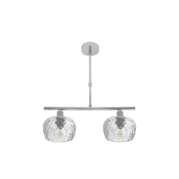 FABRILAMP Lampara Estela 2xe14 Cromo Regx41x13 Cm C/tulipas Cristal Tallado Transparente