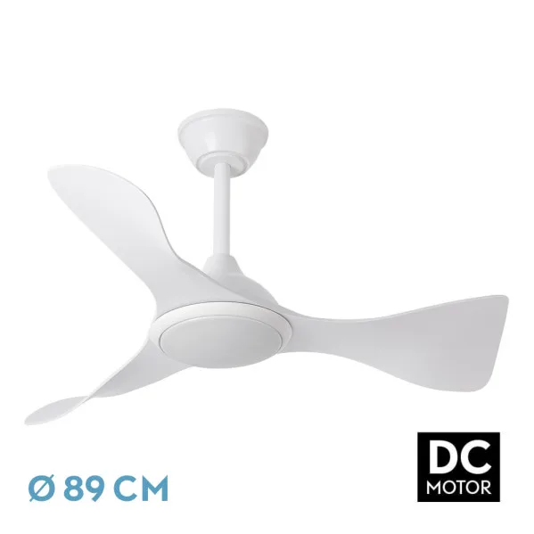 ABRILA- Ventilador DC Caiman 36W | 3600lm | Blanco| 6 Velocidades | Control Remoto y Regulable