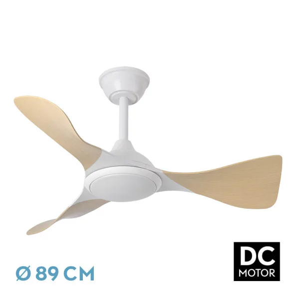 Ventilador dc caiman 36w 3600lm bla/hay 89d 3aspas 6vel 3000-4500-6500k remoto+reg.intensidad+memoria+temporizador