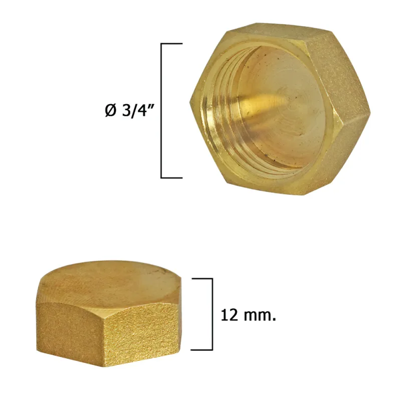 WOLFPACK LINEA PROFESIONAL - Tapon Ciego Hembra Laton 3/4"