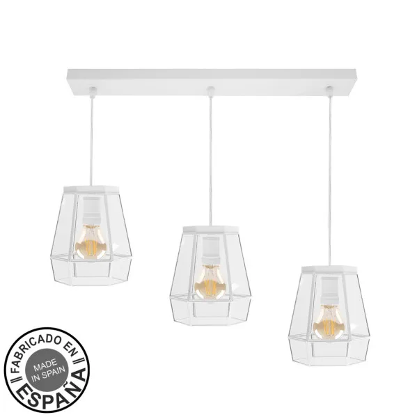 Regleta guia 3xe27 blanco regx64x15 cm