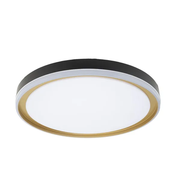 Plafon claribel 60w 3000-4200-6500k negro/oro 7,5x50x50cm 5400lm c/remoto y memoria