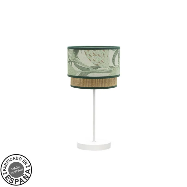 FABRILAMP Lámpara de sobremesa Peq. Congo 1xe14 Blanco/verde-natural