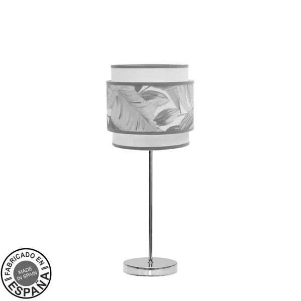 FABRILAMP Lámpara de sobremesa Camerun 1xe14 Cromo/blanco/gris 18d