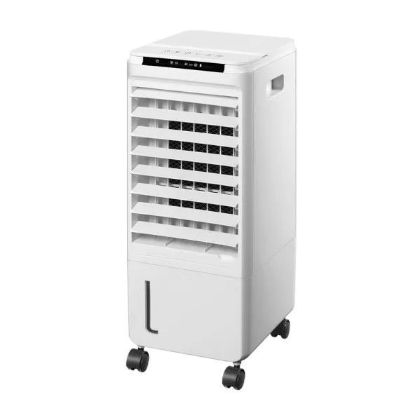 Climatizador evaporativo, Nieve, 80W con 3 velocidades, mando a distancia, temporizador, humidificador y acumuladores de frío, 56x23,5x26 cm, color blanco
