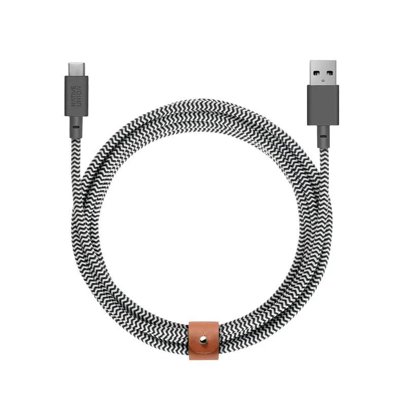 Native Union Belt Cable XL cable USB 3 m USB A USB C Negro, Blanco