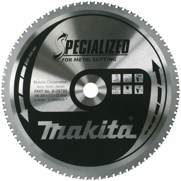 Makita B-33467 Hoja de sierra circular especializada 305 x 254 mm 78 T Metal