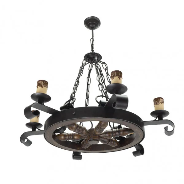 FABRILAMP Lampara Rustico Rueda 6l 6xe27 60w(72x58