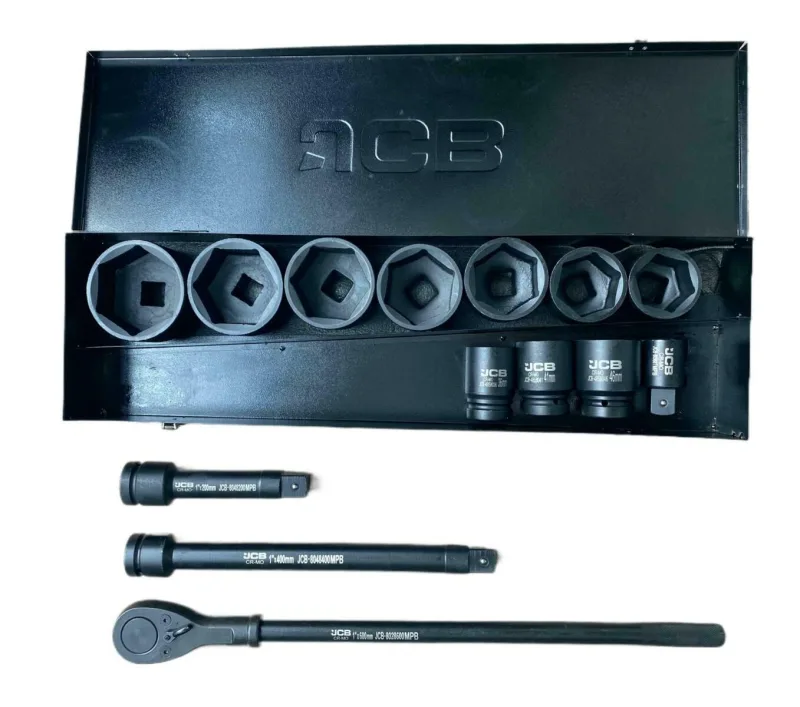 Juego de llaves de impacto JCB 15 piezas 1" 6 caras (36-80mm)