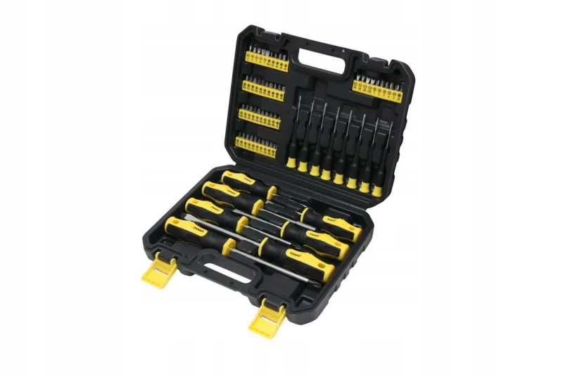 WMC Tools Juego de destornilladores y puntas de 65 piezas en maletín de plástico. Uso versátil para bricolaje, montaje de muebles y trabajos de coche