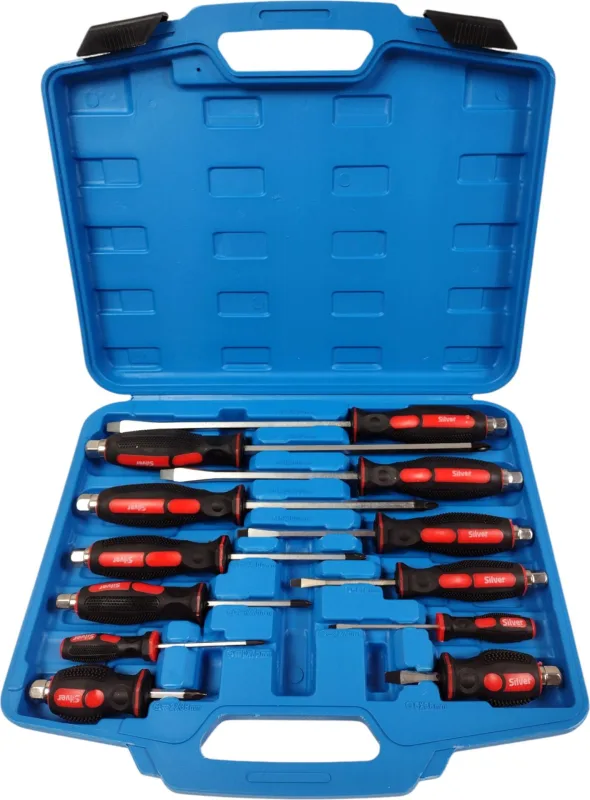 Wkrętaki do pobijania 12szt./silver walizka