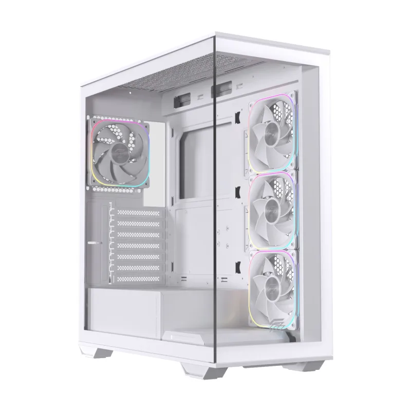 Einarex Prisma S700 RGB Caja de PC para Gaming, Soporte para 9 Ventiladores de 120mm, Refrigeración Líquida de 360mm (RGB Blanco)