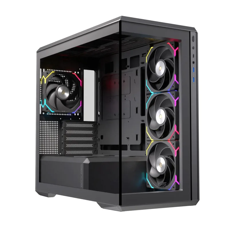 Einarex Zenith ZM800 RGB Caja de PC para Gaming, Soporte para 10 Ventiladores de 120mm, Refrigeración Líquida de 360mm (RGB Negro)