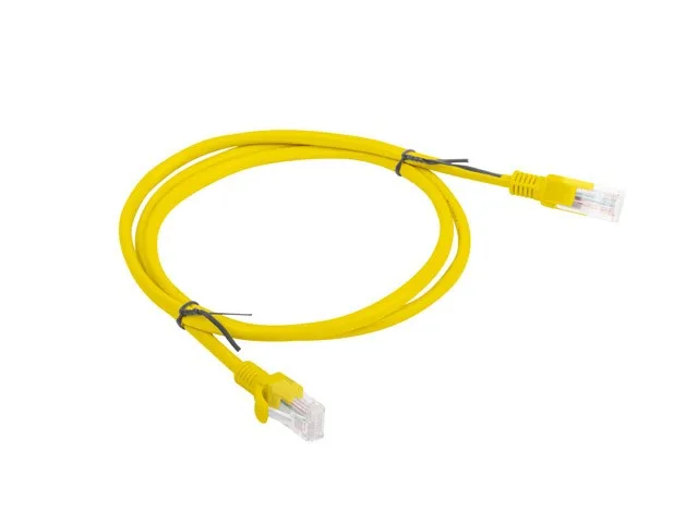 Patchcord kat.5e utp 1m żółty fluke passed lanberg 10-pack