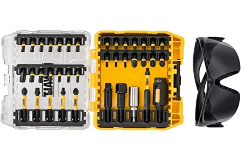 DeWalt DT70733T-QZ - Toughcase: Juego de 38 piezas para taladro - Puntas de atornillador FLEXTORQ - Gafas de seguridad