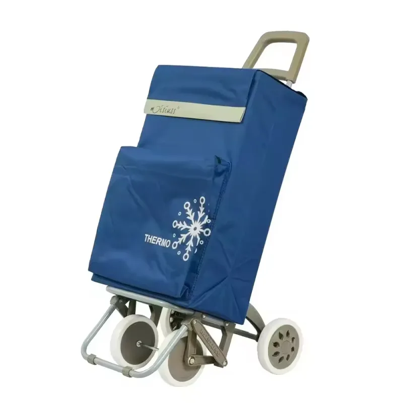 MULTI Carro Carrito de Compra Plegable Ligero Bolsa Termo 90x30x39cm 4 Ruedas Resistentes 40 Litros