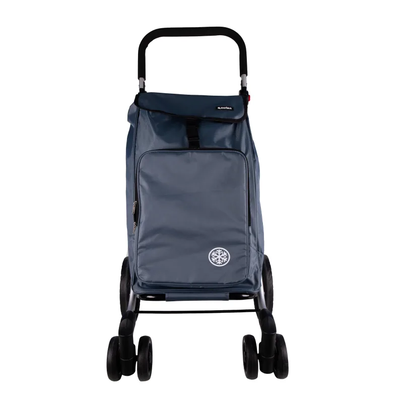 Cofan Carro de Compra Plegable con 6 Ruedas de Aluminio Color: Naranja y negro / Gris