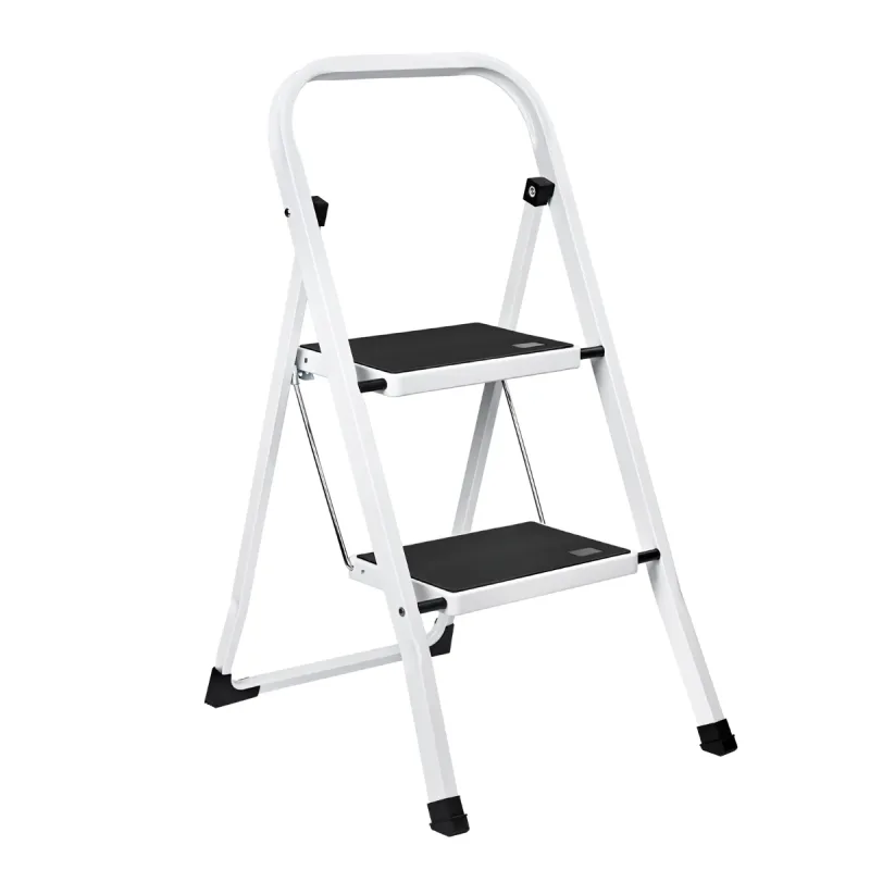 Escalera T-Lovendo Plegable 2 Peldaños Antideslizante Color Blanco