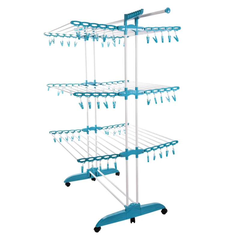 BeproHome Tendedero Vertical Tendospazio Supra 44 metros lineales soporta 40 kg de ropa con Soportes Abatibles 60 Pinzas de Regalo totalmente plegable