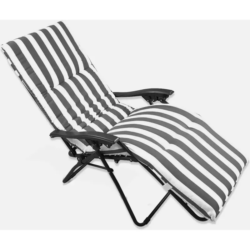 REINO MANSIDI Cojín Tumbona PACK DE1 180x55x5cm Diseños Variados Raya Gris