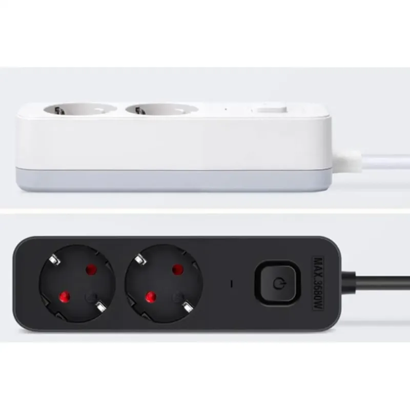 Aigostar Regleta Enchufes, Alargador Enchufe de 2 Enchufes con Interruptor GE0201