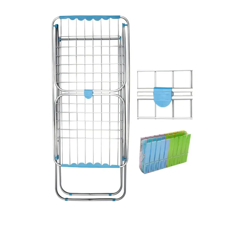 Tendedero de Aluminio con Capacidad de 20m Incluye 20 Pinzas | Tendal Plegable con Varillas Gruesas y Resistente