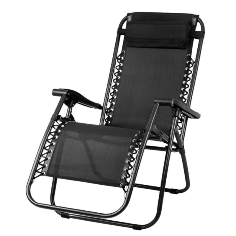 Silla Tumbona Hamaca Plegable para Playa, jardín, terraza - Hamaca Multiposiciones de Metal con cojín reposacabeza