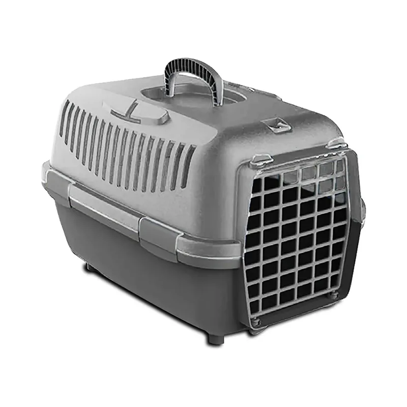 COTTECOTA-Transportin Nomade 1 Gris Claro. Jaula para Mascota. Transportín Gato Perro Pequeño Transportadora Portátil y Transpirable, Mascotas Accesorios, Transportín de Plástico para Gatos Perro