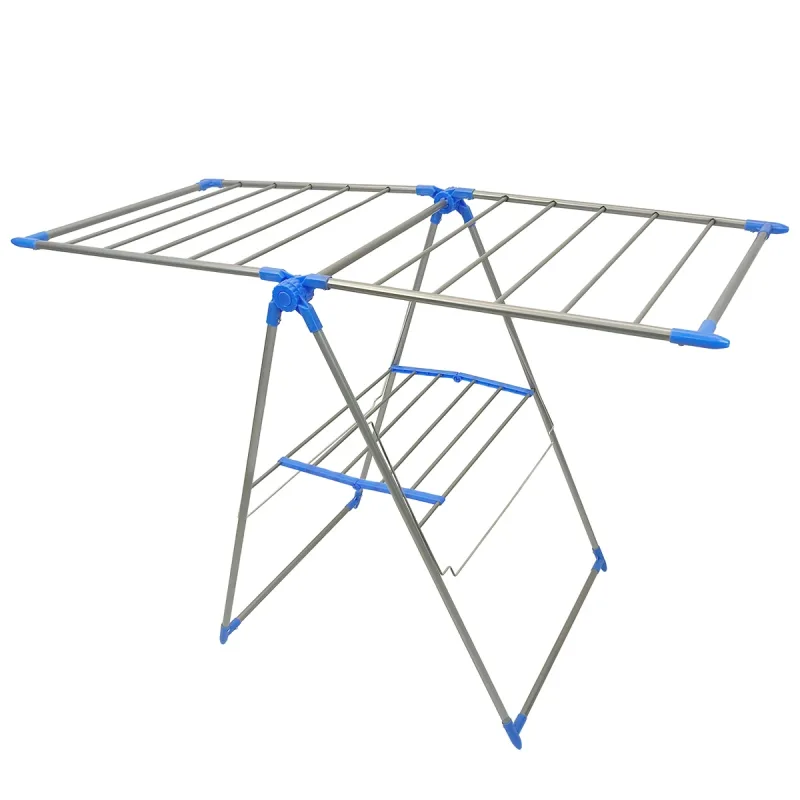 T-LoVendo Tendedero Plegable Metálico con Alas para Tender Ropa Ajustable en 3 Alturas Amplio Espacio para Secar