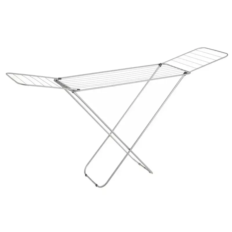 Lola Home Tendedero plegable con alas gris de metal de 182x95x47 cm