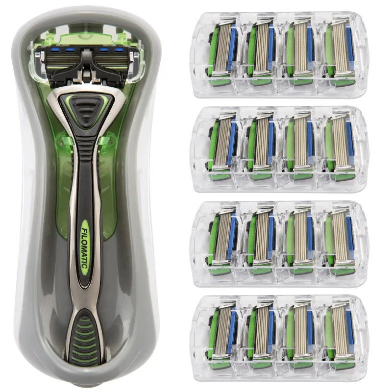 Maquinilla de afeitar FILOMATIC FILO6 con pack de 16 cabezales de recambio en varios colores