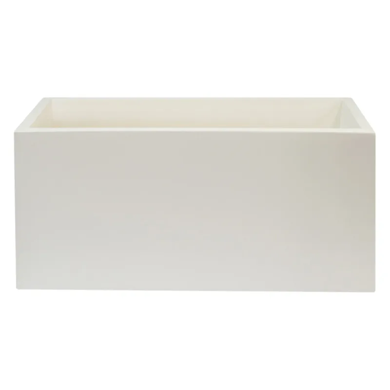 Macetero de polietileno blanco 70x30x30 cm WELLHOME