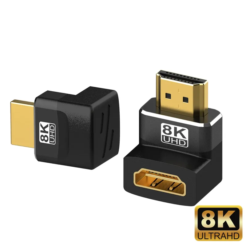 Adaptador de curva lateral Compatible con HDMI 8K, ángulo recto de 90 grados, adaptador de 270 grados, conector de expansión HDMI de 8K @ 60HZ