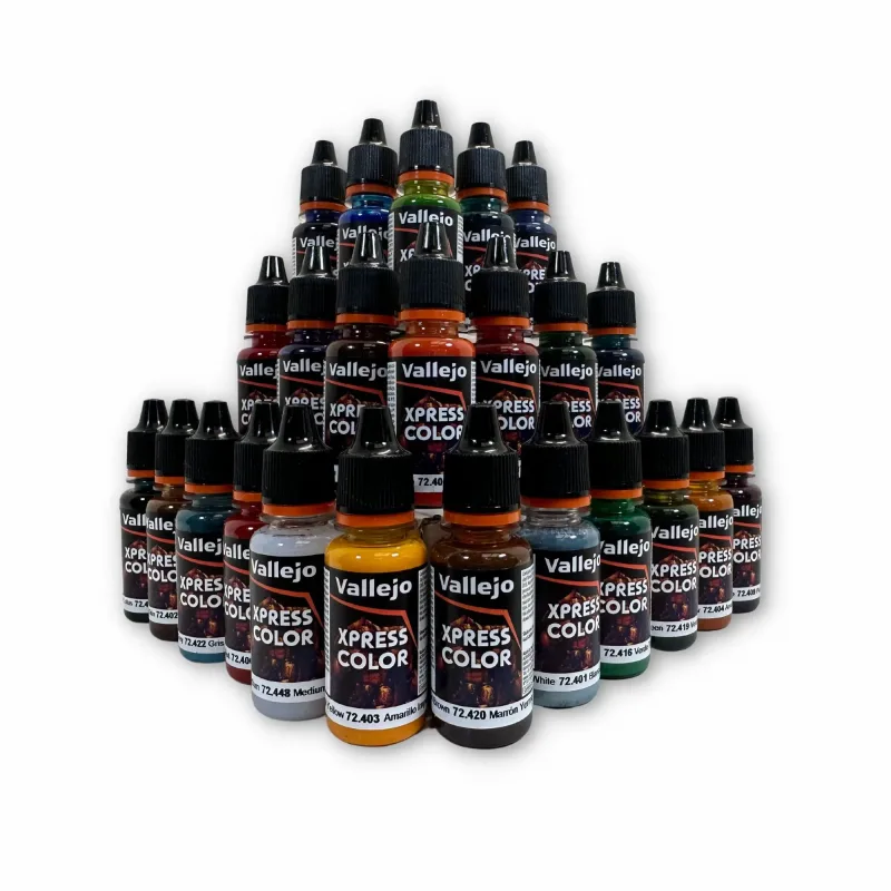 Silu Pack 24 Pinturas Xpress Color para Pintar Warhammer 40k y Miniaturas, con bolas 24 para facilitar la mezcla