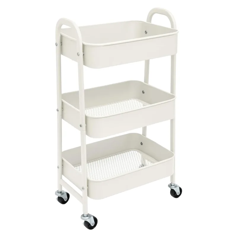 Carro de Almacenamiento Carrito Auxiliar con Ruedas Carro Cocina Carro Servicio Carrito Metalico con Ruedas 3 Niveles Carro Rodante Carro Organizador para Dormitorio Baño Oficina,Carrito de cocina o