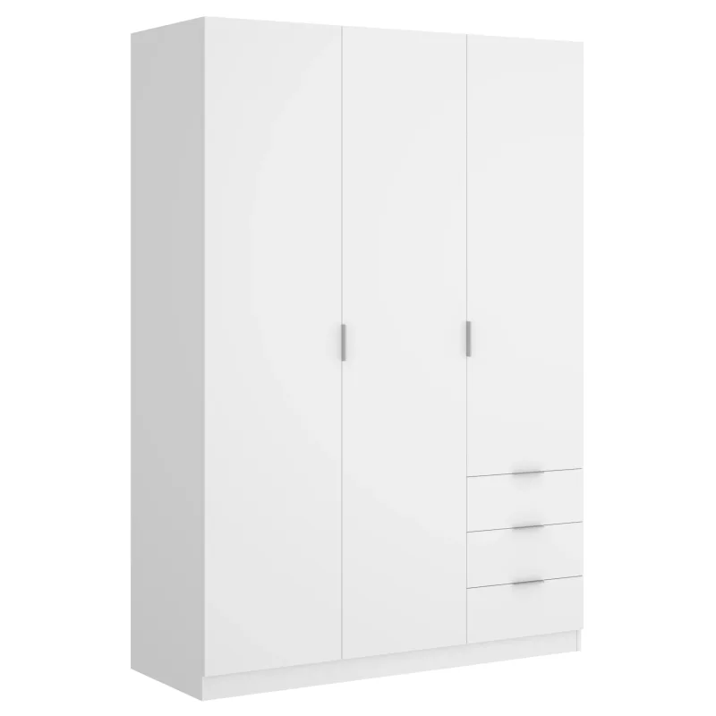 Dekit Armario 3 Puertas y 3 Cajones - ESSEN - 184x121x52 - Blanco Espacioso