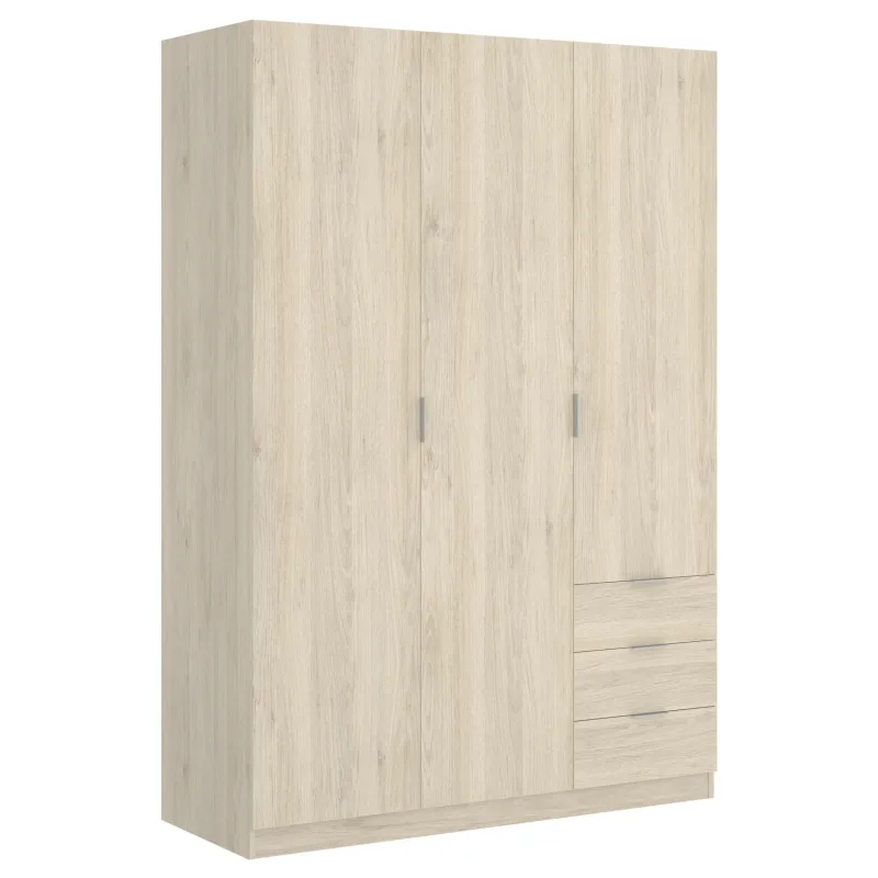 Armario 3 Puertas y 3 Cajones - ESSEN - 184x121x52 - Natural - Dekit