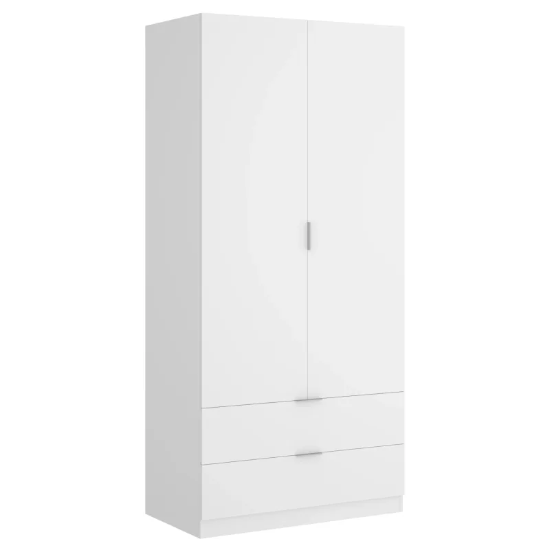 Dekit Armario 2 Puertas y 2 Cajones - ESSEN - 184x81x52 - Blanco