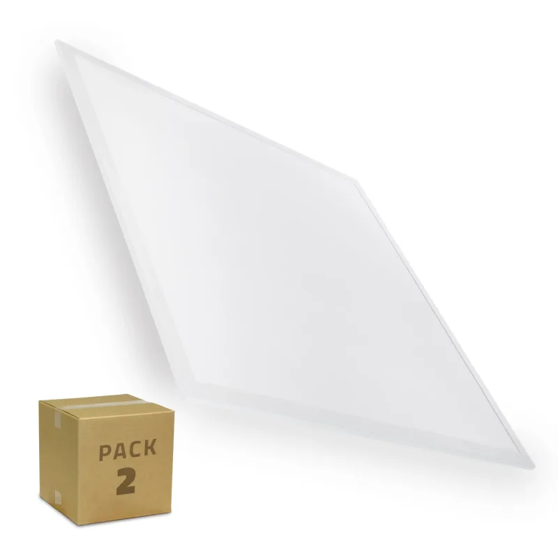 Ledkia Pack de 2 Panel LED 60x60 cm 40W 4000lm 3000K LIFUD Blanco Cálido Pack de 2