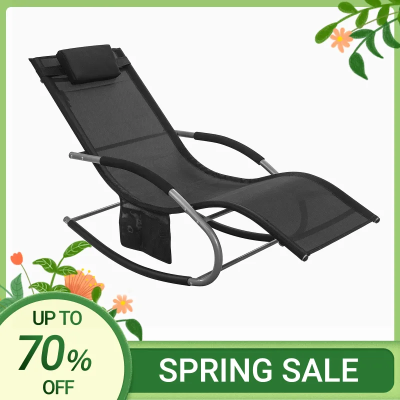 SoBuy OGS28 Lettino tumbona de jardín columpio con bolsa y columpio transpirable y aireado para jardines, patios, playas