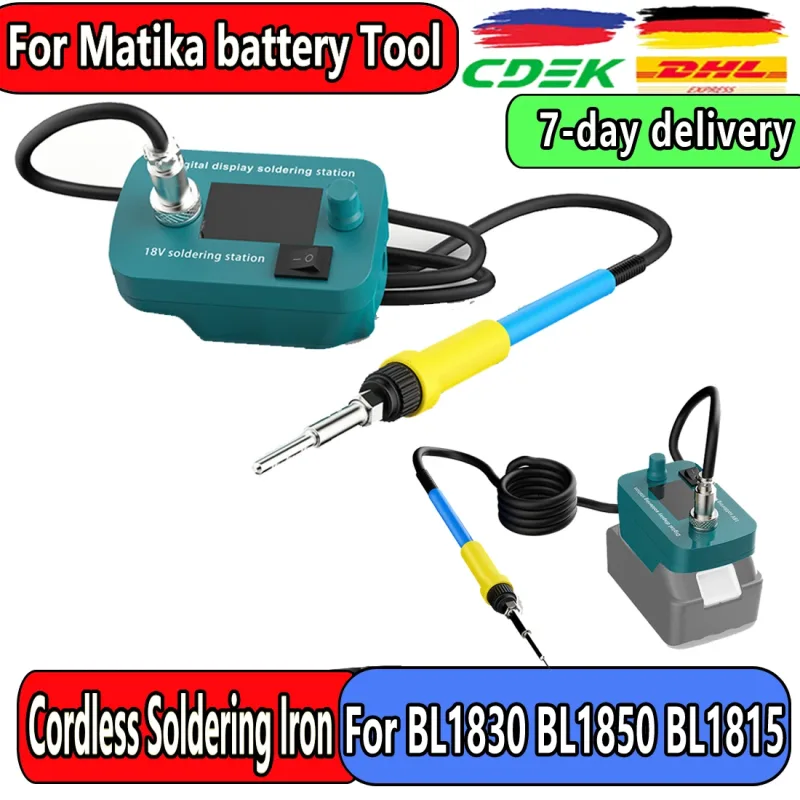 Herramienta de estación de soldadura de hierro inalámbrico para batería for Makita18V LXT, Kit de soldador eléctrico portátil de 60W para BL1850 BL1860 BL1830
