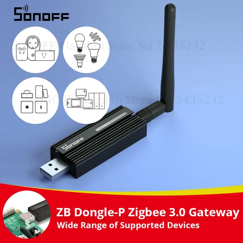 SONOFF ZB Dongle-P Zigbee 3.0 USB Dongle Plus Soporte de puerta de enlace Zigbee universal a través de la serie ZHA o Zigbee2MQTT Sonoff Zigbee