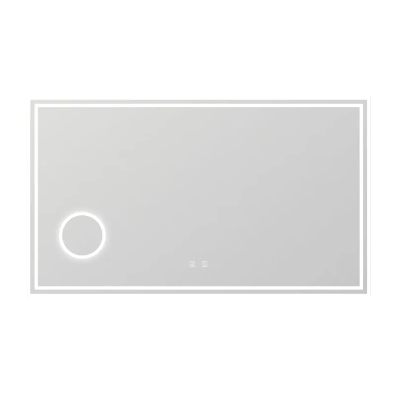 Aica Espejo de baño LED 120 x 70 cm, Bluetooth, Lupa, Luminosidad regulable